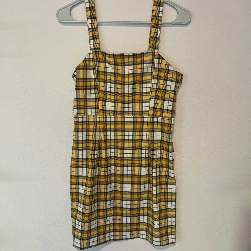 H&M Yellow and Black Plaid Dress